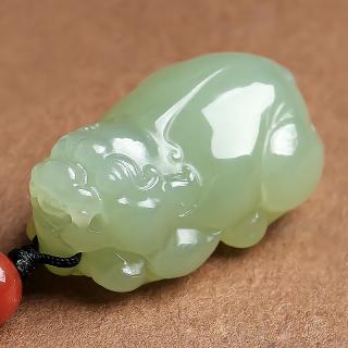 dr-flvvs和田玉貔貅吊坠晴水男女款立体浅青玉玉坠挂件玉 吊坠