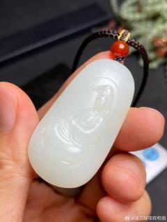 33【和田玉】白玉观音吊坠