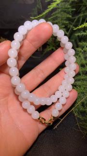 老山玉器 高品质 和田玉羊脂玉项链 颗颗精选 油润细腻非常百搭 温柔
